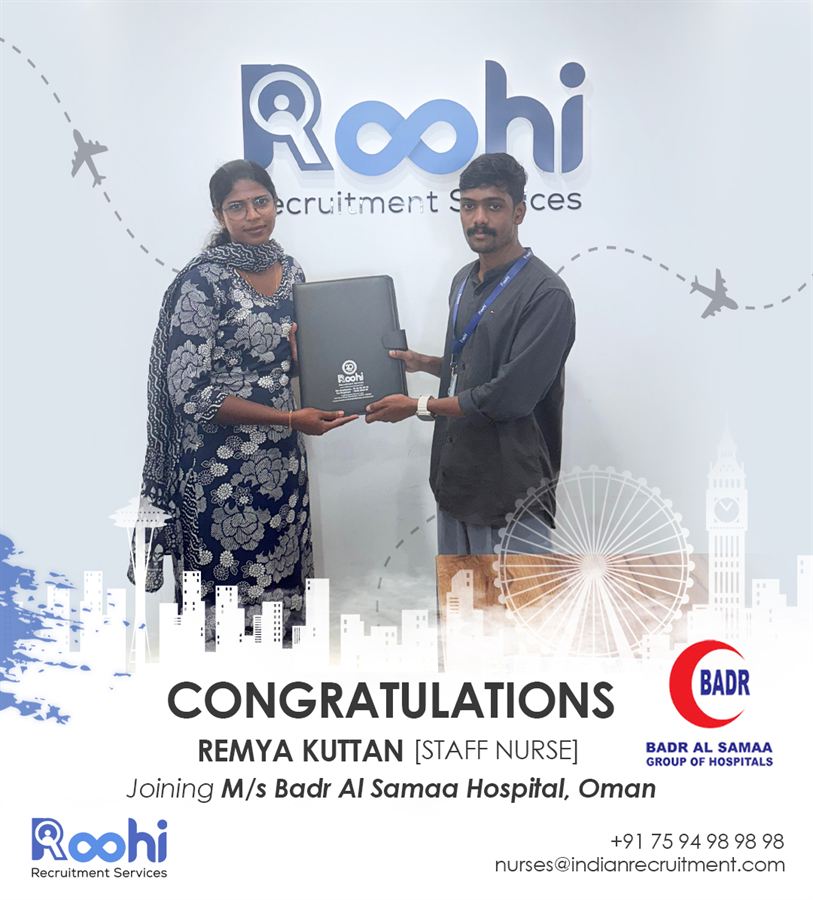 Remya Kuttan — placed by Roohi at Badr Al Samaa Hospital, Oman