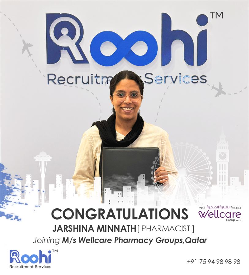 Jarshina — placed by Roohi at Wellcare Pharmacy Groups, Qatar
